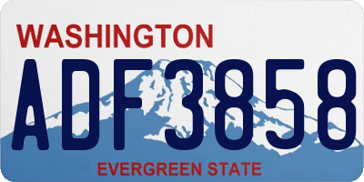 WA license plate ADF3858