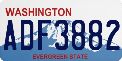 WA license plate ADF3882