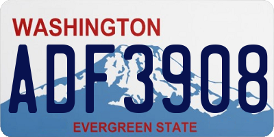 WA license plate ADF3908