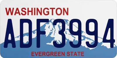 WA license plate ADF3994