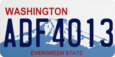 WA license plate ADF4013