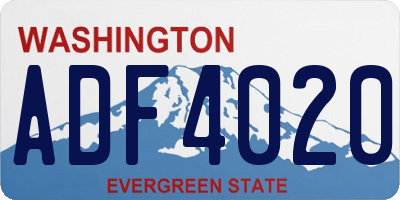 WA license plate ADF4020