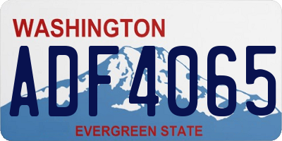 WA license plate ADF4065