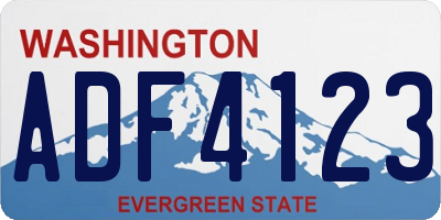 WA license plate ADF4123
