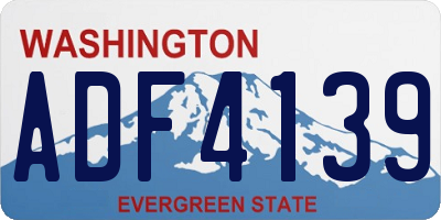 WA license plate ADF4139