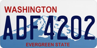 WA license plate ADF4202
