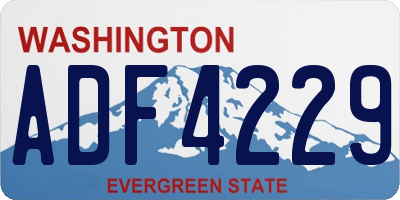 WA license plate ADF4229