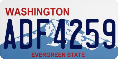 WA license plate ADF4259