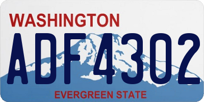 WA license plate ADF4302