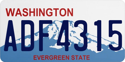 WA license plate ADF4315