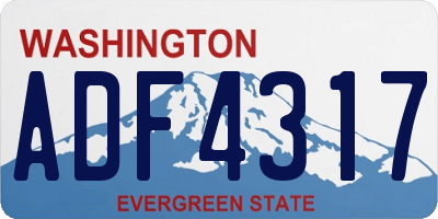 WA license plate ADF4317