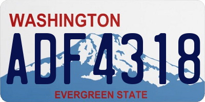 WA license plate ADF4318