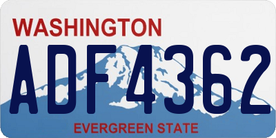 WA license plate ADF4362