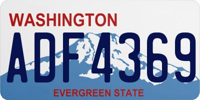 WA license plate ADF4369