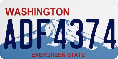 WA license plate ADF4374