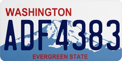 WA license plate ADF4383