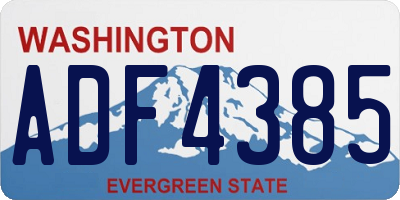 WA license plate ADF4385