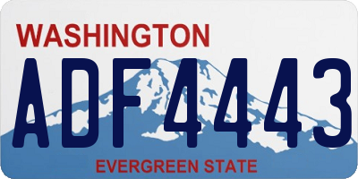 WA license plate ADF4443