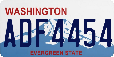 WA license plate ADF4454