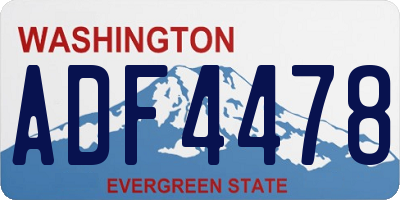 WA license plate ADF4478