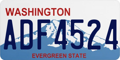 WA license plate ADF4524