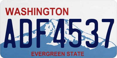 WA license plate ADF4537