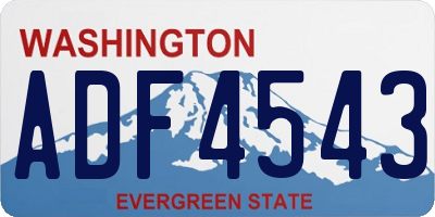 WA license plate ADF4543