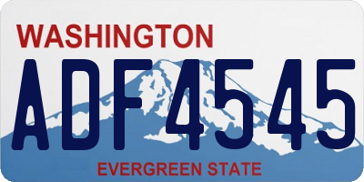 WA license plate ADF4545