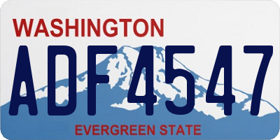 WA license plate ADF4547