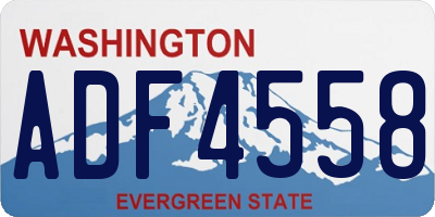 WA license plate ADF4558