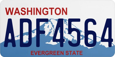 WA license plate ADF4564