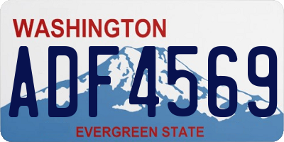 WA license plate ADF4569