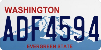WA license plate ADF4594