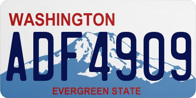 WA license plate ADF4909