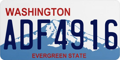 WA license plate ADF4916