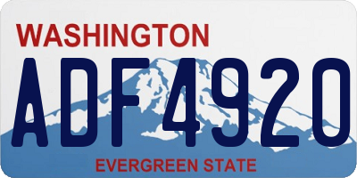 WA license plate ADF4920