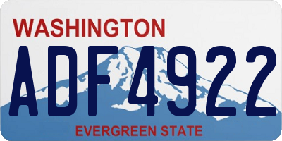 WA license plate ADF4922