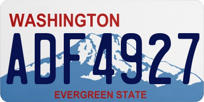 WA license plate ADF4927
