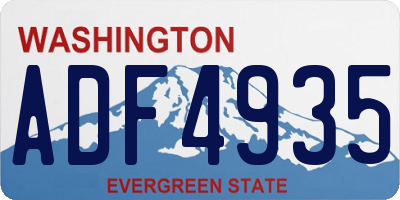 WA license plate ADF4935