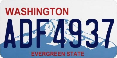 WA license plate ADF4937