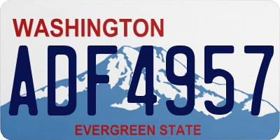 WA license plate ADF4957