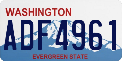 WA license plate ADF4961