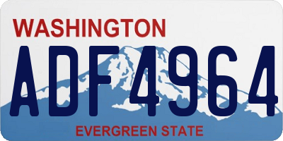 WA license plate ADF4964