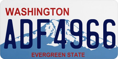 WA license plate ADF4966