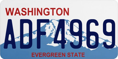 WA license plate ADF4969