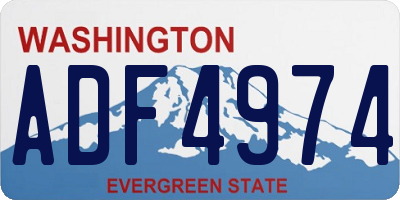 WA license plate ADF4974