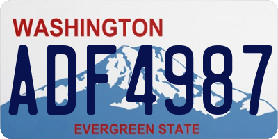 WA license plate ADF4987