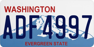 WA license plate ADF4997