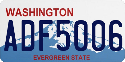 WA license plate ADF5006