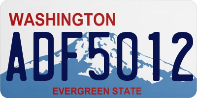 WA license plate ADF5012